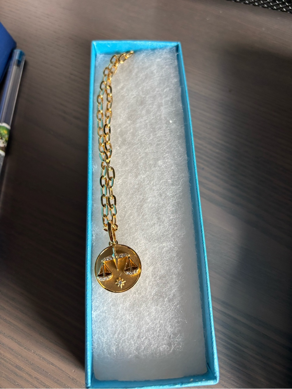 Touchstone Crystal by SwarovskiGold Libra Scales Pendant Necklace
